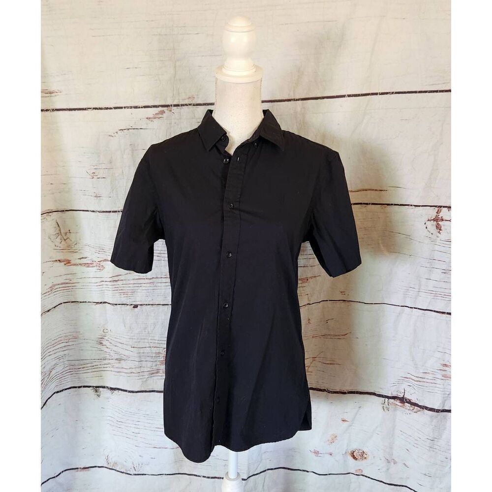 All Saints Short Sleeve Button Front Top Size Small